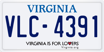 VA license plate VLC4391