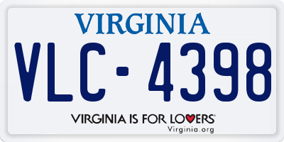 VA license plate VLC4398
