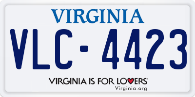VA license plate VLC4423