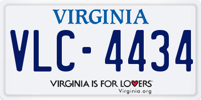 VA license plate VLC4434