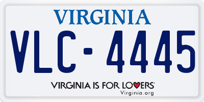 VA license plate VLC4445
