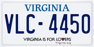 VA license plate VLC4450