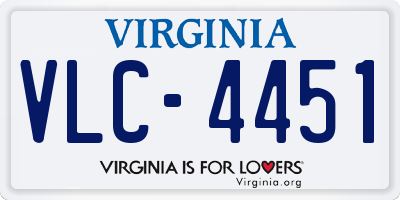 VA license plate VLC4451