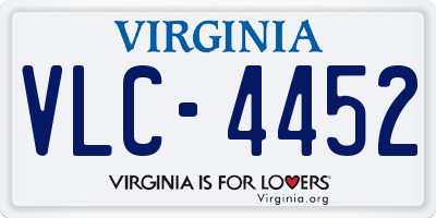 VA license plate VLC4452