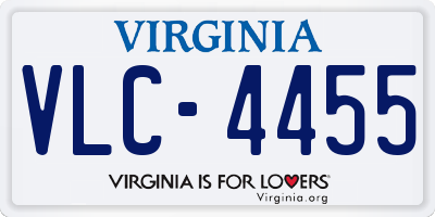 VA license plate VLC4455