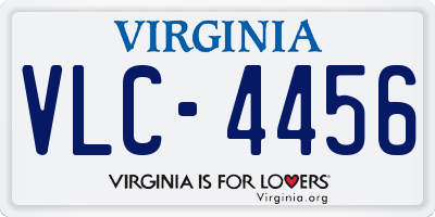 VA license plate VLC4456