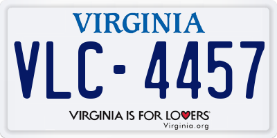 VA license plate VLC4457