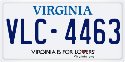 VA license plate VLC4463