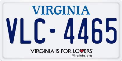 VA license plate VLC4465