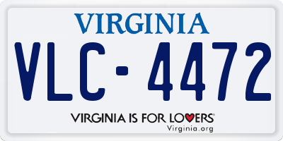 VA license plate VLC4472
