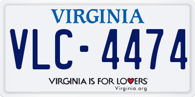 VA license plate VLC4474