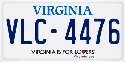 VA license plate VLC4476