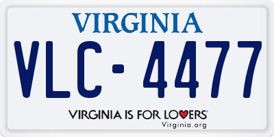 VA license plate VLC4477