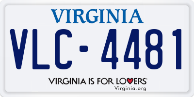 VA license plate VLC4481