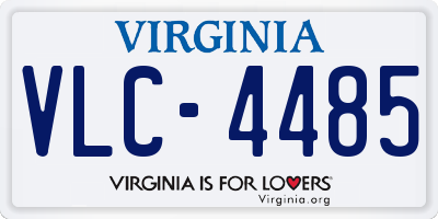 VA license plate VLC4485