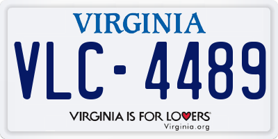 VA license plate VLC4489