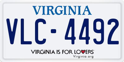 VA license plate VLC4492