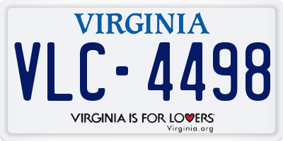 VA license plate VLC4498