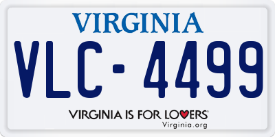 VA license plate VLC4499