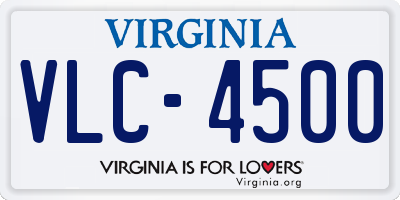 VA license plate VLC4500