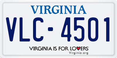 VA license plate VLC4501