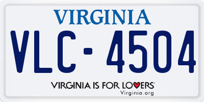 VA license plate VLC4504