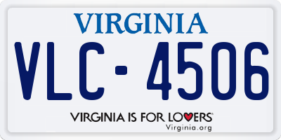 VA license plate VLC4506