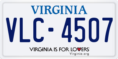 VA license plate VLC4507