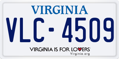 VA license plate VLC4509
