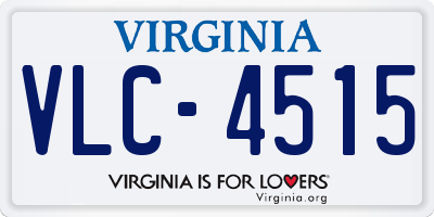 VA license plate VLC4515
