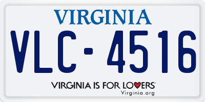 VA license plate VLC4516