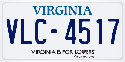 VA license plate VLC4517