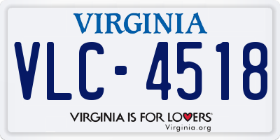VA license plate VLC4518