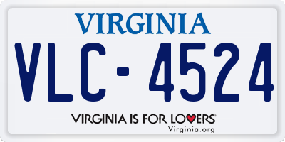 VA license plate VLC4524
