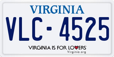 VA license plate VLC4525