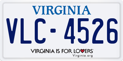 VA license plate VLC4526