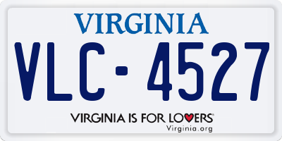 VA license plate VLC4527