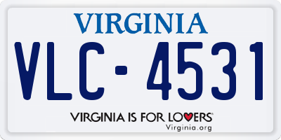 VA license plate VLC4531