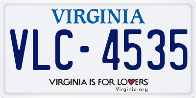 VA license plate VLC4535