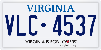 VA license plate VLC4537