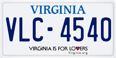 VA license plate VLC4540
