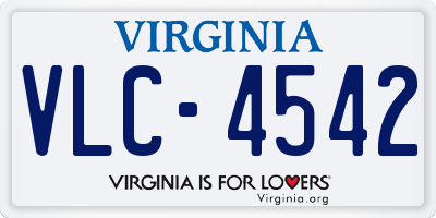 VA license plate VLC4542