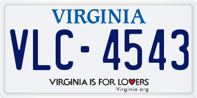 VA license plate VLC4543