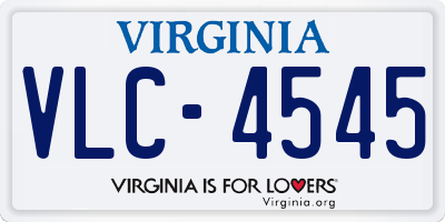 VA license plate VLC4545