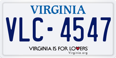 VA license plate VLC4547
