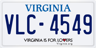 VA license plate VLC4549