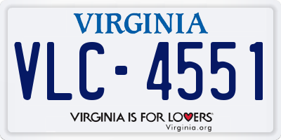 VA license plate VLC4551