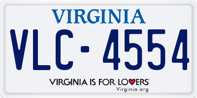VA license plate VLC4554