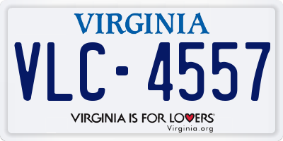 VA license plate VLC4557