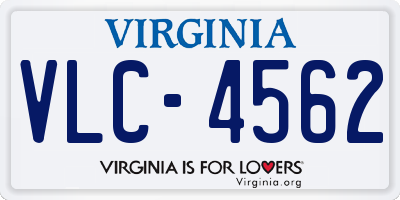 VA license plate VLC4562